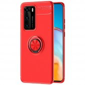Teleplus Huawei P40 Kılıf Ravel Yüzüklü Standlı Silikon  + Tam Kapatan Ekran Koruyucu - 9