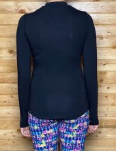 Bayan Bambu Uzun Kollu BALIKÇI Yaka Slim-Fit T-Shirt - 5