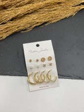 Altın Çoklu Küpe Seti - 1