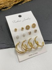 Altın Çoklu Küpe Seti - 2