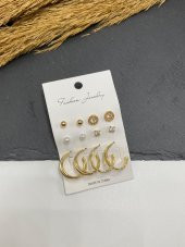 Altın Çoklu Küpe Seti - 4