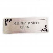 İsme Kişiye Özel Gümüş Renk Kapı Arkası İsimlik - 1
