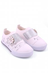 Akıllı Şirin Ortopedik Genç Kız Çocuk Nakış İşlemeli Mevsimlik Ayakkabı Beyaz Gümüş - 2