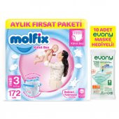 Molfix Külot Bez 3 Beden Midi Aylık Fırsat Paketi 172 Adet Evony Maske 10 Adet Hediye - 1