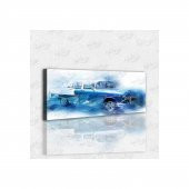 İyi Olsun Chevrolet Klasik Mavi Araba Temalı Kanvas Tablo 40 x 80 cm - 1
