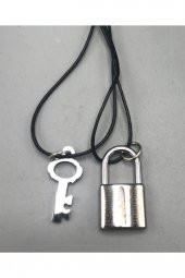 Ipli Asma Kilitli Ve Anahtarlı Kolye Hediyelik Aksesuar Şık Eşya - 2