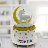 10x15cm Kar Küresi Müzikli Püskürtmeli Işıklı Unicorn Aylı - 1