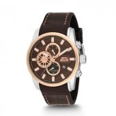 Slazenger SL.01.1165.2.04 Koyu Kahve Roze Sarı Çerçeve Spor Saat - 1