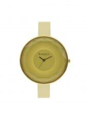 İ-Watch 55431 Kesme Cam Bej Rugan Deri Kayış Bayan Saat thumbnail 1