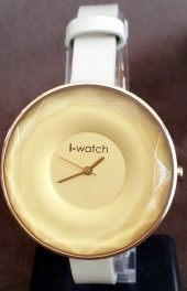 İ-Watch 55431 Kesme Cam Bej Rugan Deri Kayış Bayan Saat thumbnail 2