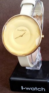 İ-Watch 55431 Kesme Cam Bej Rugan Deri Kayış Bayan Saat thumbnail 3