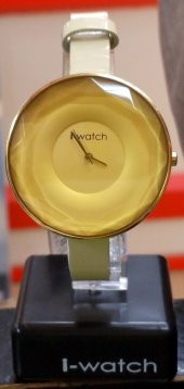 İ-Watch 55431 Kesme Cam Bej Rugan Deri Kayış Bayan Saat thumbnail 5