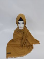 Desenli Keten Şal Hardal B047-109 - 2