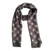 İnce Yazlık Pamuklu Fular Kahverengi - 1