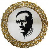 Atatürk Silüetli Çini Tabak - 2