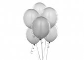 Metalik Gümüş Renkli 6 lı Balon - 1
