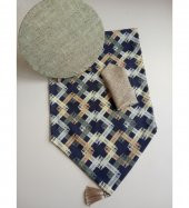 6 Kişilik Desenli Runner ve Amerikan Servis Supla Seti - 1