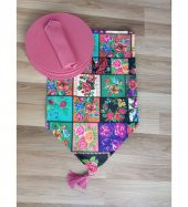 6 Kişilik Desenli Runner ve Amerikan Servis Supla Seti - 1