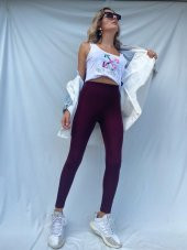 Kadın Toparlayıcı Disco Tayt Bordo thumbnail 1