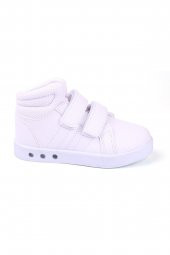 Akıllı Şirin Beyaz Işıklı Çocuk Basket Spor Ayakkabı - 4