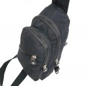 Siyah Krinkıl Kumaş Bayan El ve Omuz Çantası - 2