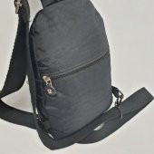 Siyah Krinkıl Kumaş Bayan El ve Omuz Çantası - 6