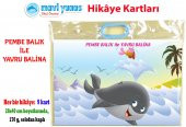 Mavi Yunus Pembe Balık ile Yavru Balina Hikaye Kartı (3-4-5 Yaş) - 1