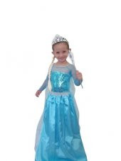 Elsa Kostümü,frozen,kostum,karlar Ülkesi Elbise Doğum Günü Kostumu Aksesuarlı - 1