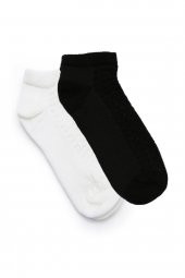 2li Kız Çocuk Asortili Kendinden Zincir Desenli Çorap 1903-B2 - 1