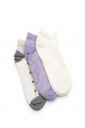 3lü Kız Çocuk Asortili Puanlı ve Kelebek Desenli Çorap 3648-B3 - 1