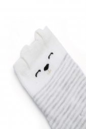 2li Bebek Asortili Kedi ve Kalp Desenli Çorap 7575-B2 - 2