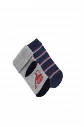 2li Bebek Asortili İş Arabası Desenli Çorap 8118-B2 - 1