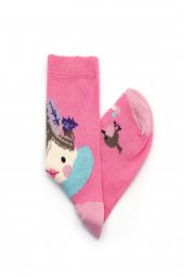 2'li Kız Çocuk Asortili Melek ve Simli Kalp Desenli Çorap 9931-B2 - 3