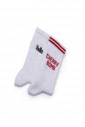 2li Kadın Asortili Hello ve Cherry Bomb Yazılı Çorap 8500-B2 - 1