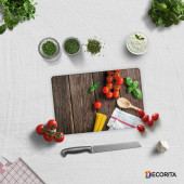 DECORITA Cam Kesme Tahtası- Ahşap ve Sebzeler - 1