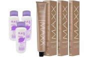 H.A.SS Oksidan 60 Ml. + Maxx Deluxe Saç Boyası 60 Ml. Koyu Kahve-3/0 (3er Adet) - 1