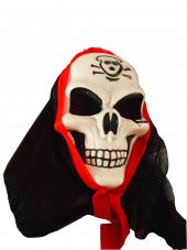 CADILAR BAYRAMI HALLOWEEN KURUKAFA TEHLİKE İŞARETLİ KAPŞONLU MASKE - 1