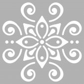 Çiçek-3 Motif Stencil Boyama şablonu 30x30 cm, Duvar Stencil, Fayans Stencil, Mobilya Stencil - 2