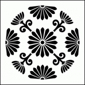 Çiçek Motif Stencil Boyama şablonu 30x30 cm, Duvar Stencil, Fayans Stencil, Mobilya Stencil - 1
