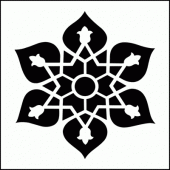 Yıldız Çini Stencil Boyama şablonu 30x30 cm, Duvar Stencil, Fayans Stencil, Mobilya Stencil - 1