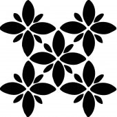 Dört Yapraklı Çiçek Stencil Boyama şablonu 30x30 cm, Duvar Stencil, Fayans Stencil, Mobilya Stencil - 1
