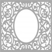 Sarmaşık Çerçeve 2 Stencil Boyama şablonu 30x30 cm, Duvar Stencil, Fayans Stencil, Mobilya Stencil - 1