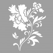 Şakayık Stencil Boyama şablonu 30x30 cm, Duvar Stencil, Fayans Stencil, Mobilya Stencil - 1