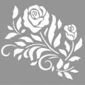 Çift Gül Stencil Boyama şablonu 30x30 cm, Duvar Stencil, Fayans Stencil, Mobilya Stencil - 1