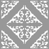 Karo Seasons Stencil Boyama şablonu 30x30 cm, Duvar Stencil, Fayans Stencil, Mobilya Stencil - 1
