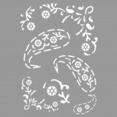 Köşeli Desen Stencil Boyama şablonu 30x30 cm, Duvar Stencil, Fayans Stencil, Mobilya Stencil - 1