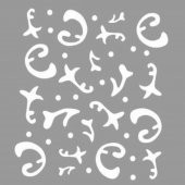 Yalın Desen Stencil Boyama şablonu 30x30 cm, Duvar Stencil, Fayans Stencil, Mobilya Stencil - 1