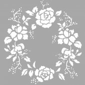 Çiçek Motif-34 Stencil Boyama şablonu 30x30 cm, Duvar Stencil, Fayans Stencil, Mobilya Stencil - 1