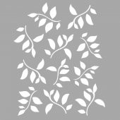 Çiçek Motif-35 Stencil Boyama şablonu 30x30 cm, Duvar Stencil, Fayans Stencil, Mobilya Stencil - 1