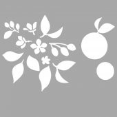 Çiçek Motif-37 Stencil Boyama şablonu 30x30 cm, Duvar Stencil, Fayans Stencil, Mobilya Stencil - 1